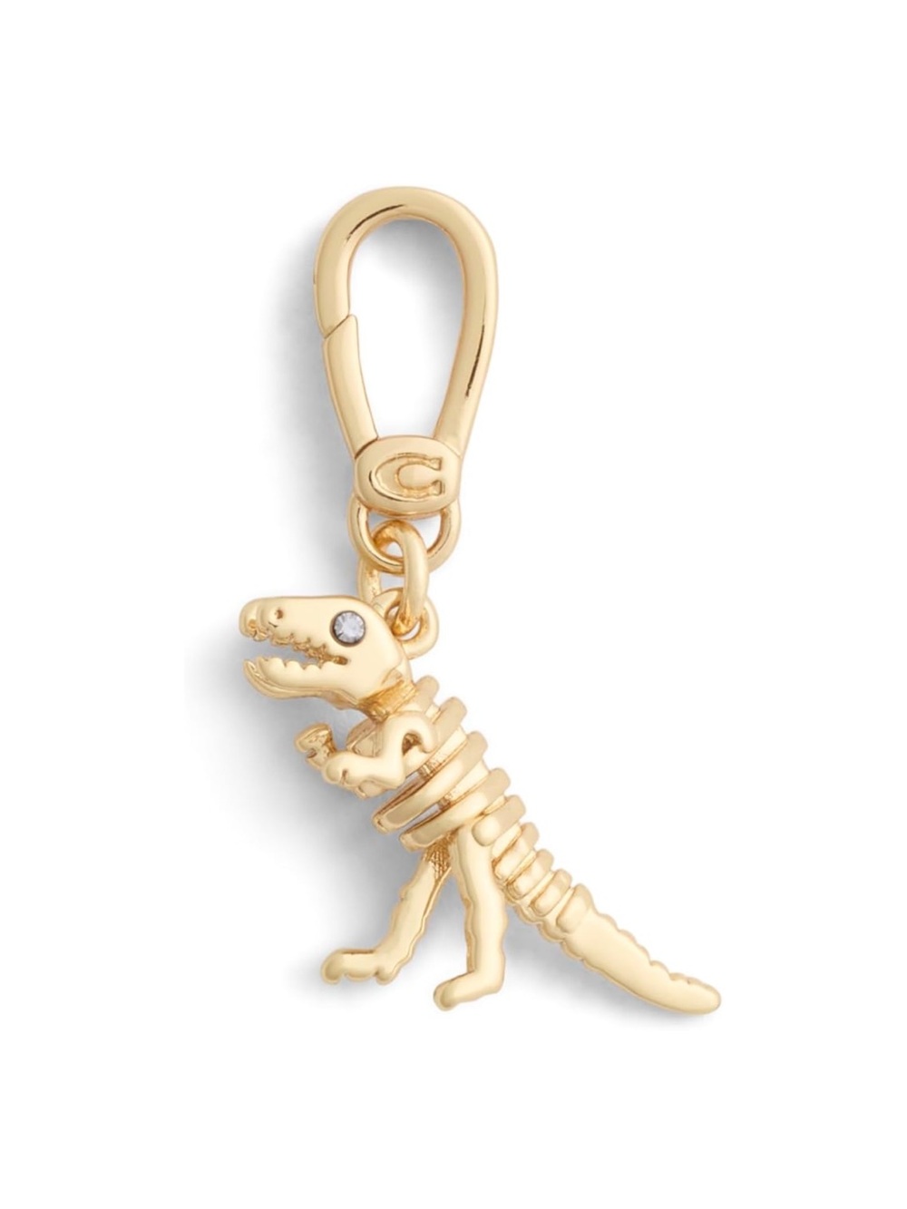 Coach Collectible Signature Charm Gold Dinosaur Charm Keychain - New